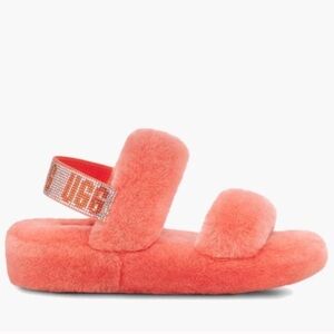 UGG FLUFF OH YEAH PLATFORM SANDALS WITH GLAM DISCO STRAP SIZE US 8